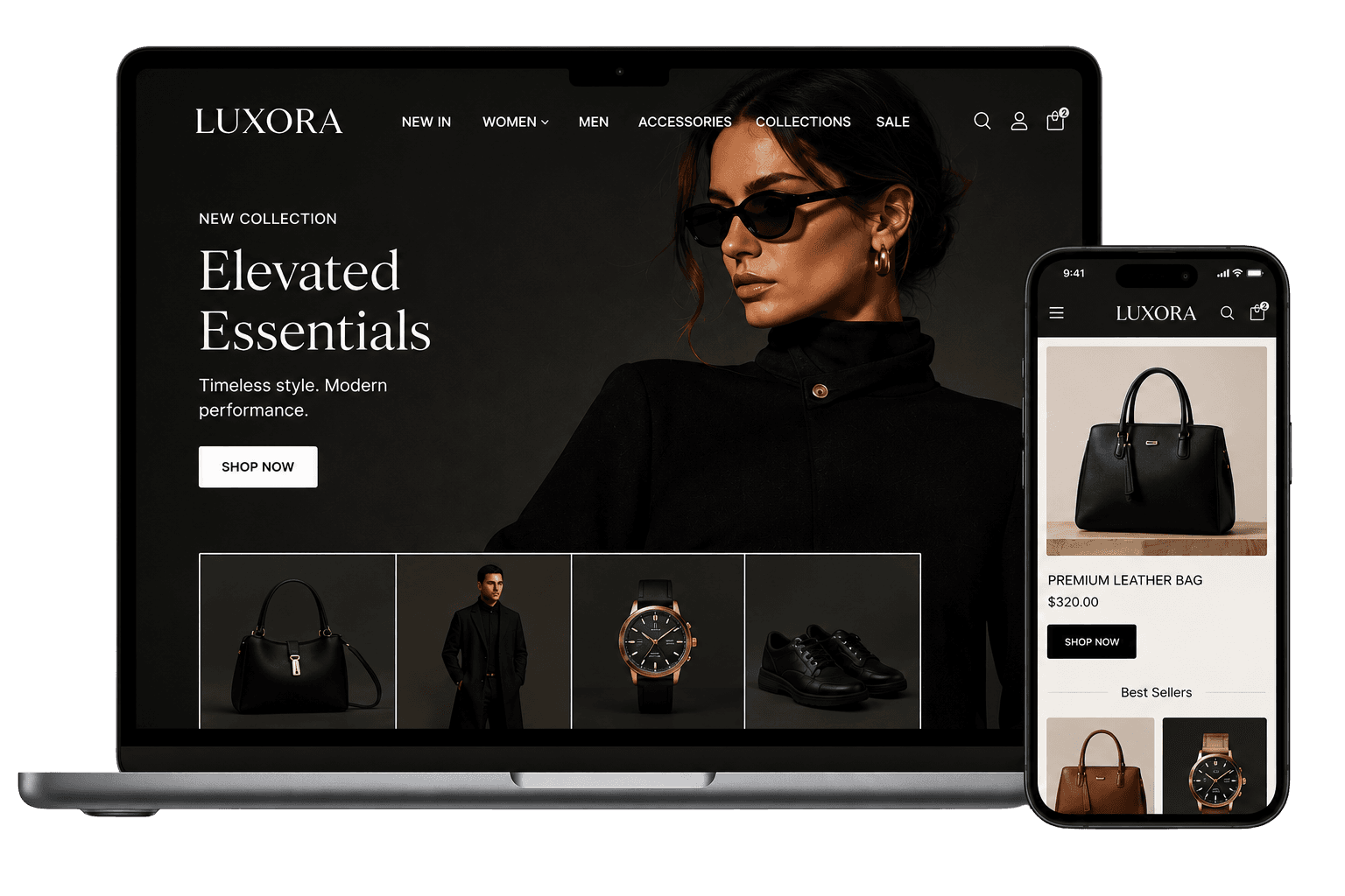 Globify-built Shopify storefront shown on a laptop and phone